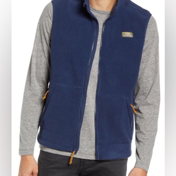 L. L. Bean Men's Size XXL Nautical Blue Fleece Zip Up Vest - Picture 14 of 14